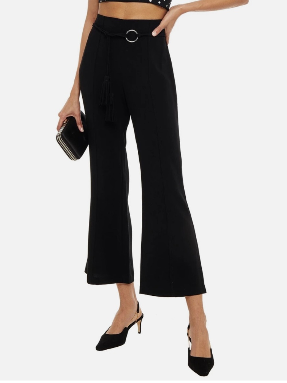 CINQ À SEPT Women's Avril Flare-leg Cropped Pants Size 12